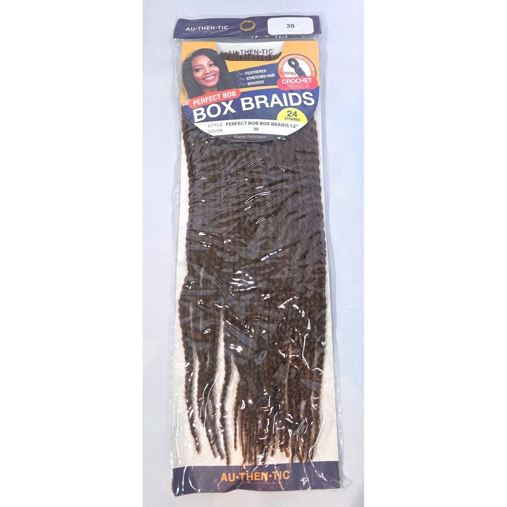 Authentic Perfect Bob Box Braids 12 Inch Crochet Hair Color 30 24 Strands